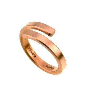 1 of 9: Studio product shot of the 4mm matte copper bypass ring on white background, displaying the brushed matte finish and open wrap design.