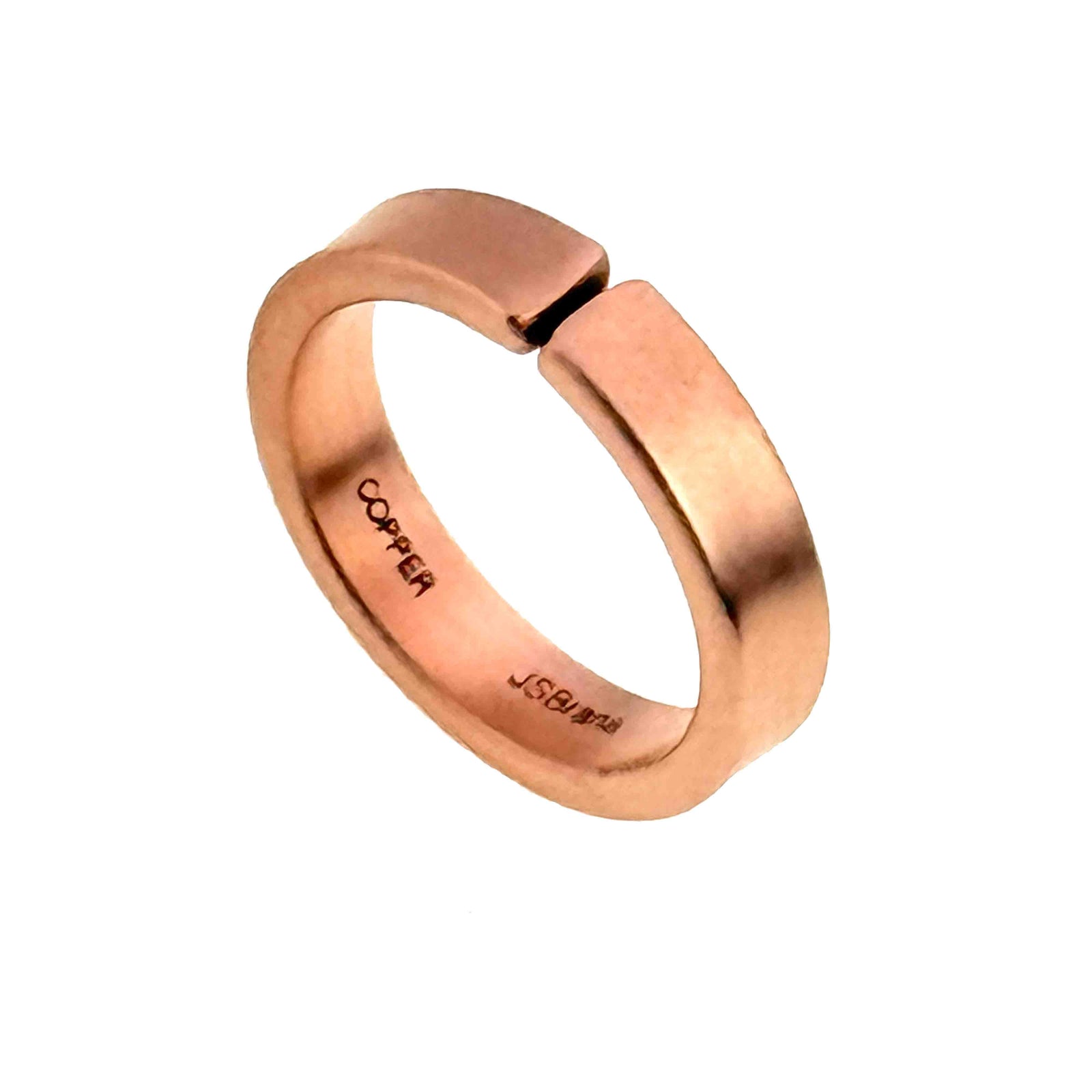 5.5mm Matte Copper Cuff Ring on a white background