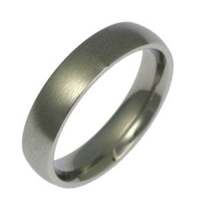 1 of 5: A 5mm Brushed Comfort Fit Stainless Steel Men's Ring on a White Background