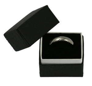 5 of 5: 5mm Hammered Domed Stainless Steel Men's Ring in a Black Gift Box