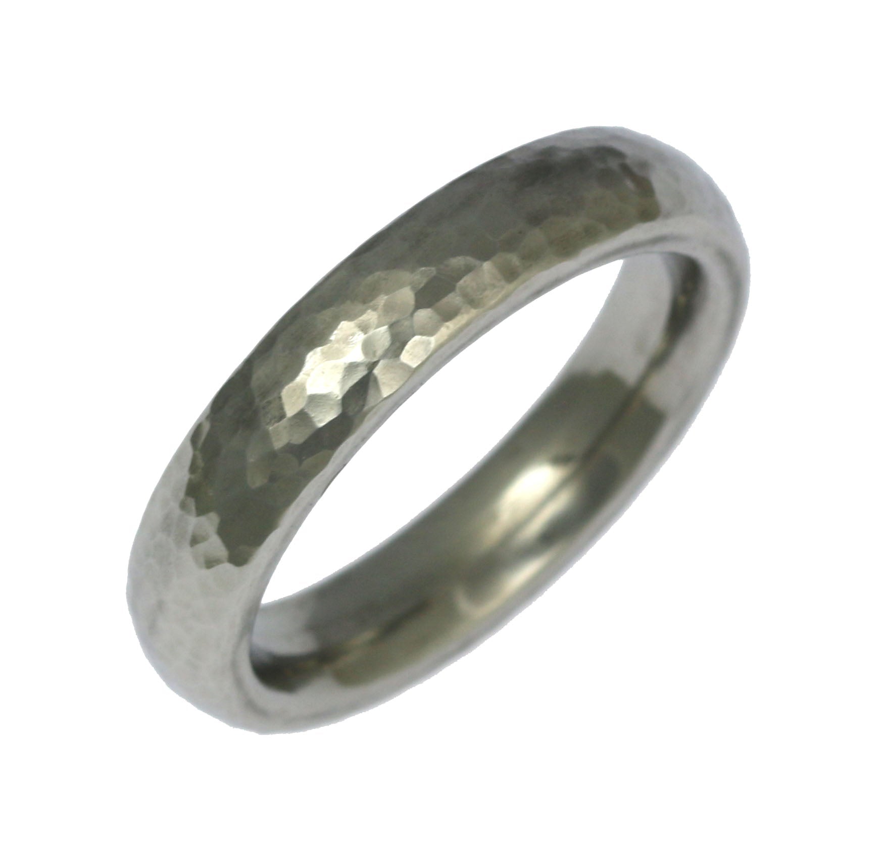 Rings - 5mm Hammered Domed Stainless Steel Men's Ring