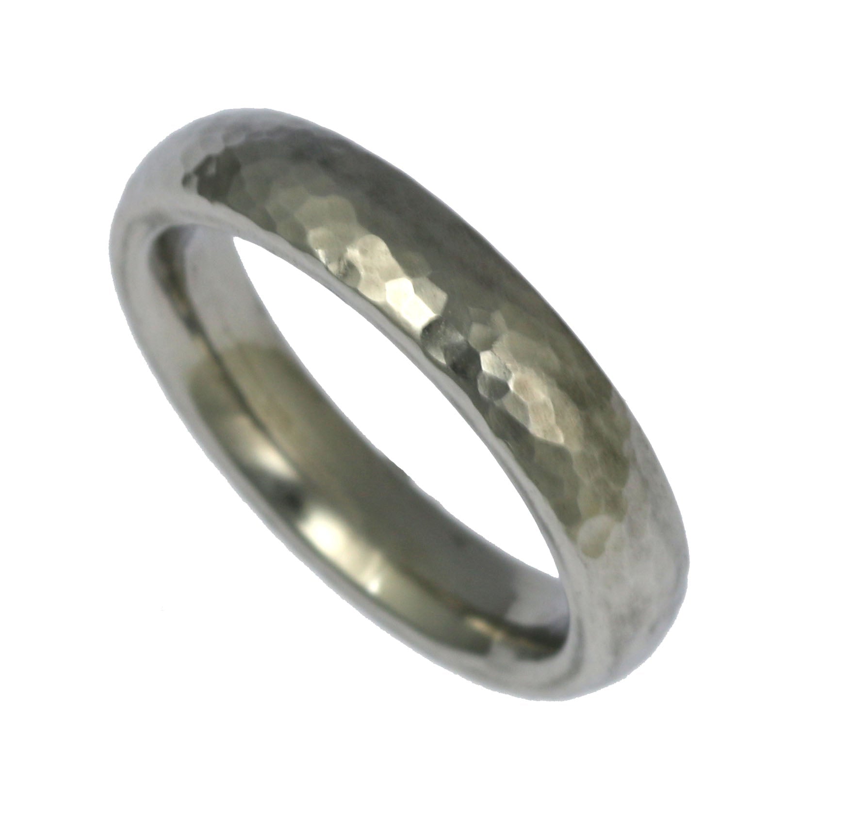 Rings - 5mm Hammered Domed Stainless Steel Men's Ring