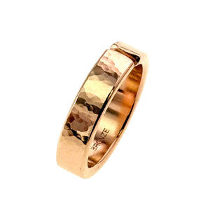 5 of 6: 5mm Hammered Bronze Cuff Ring with 'Bronze' engraving on a white background