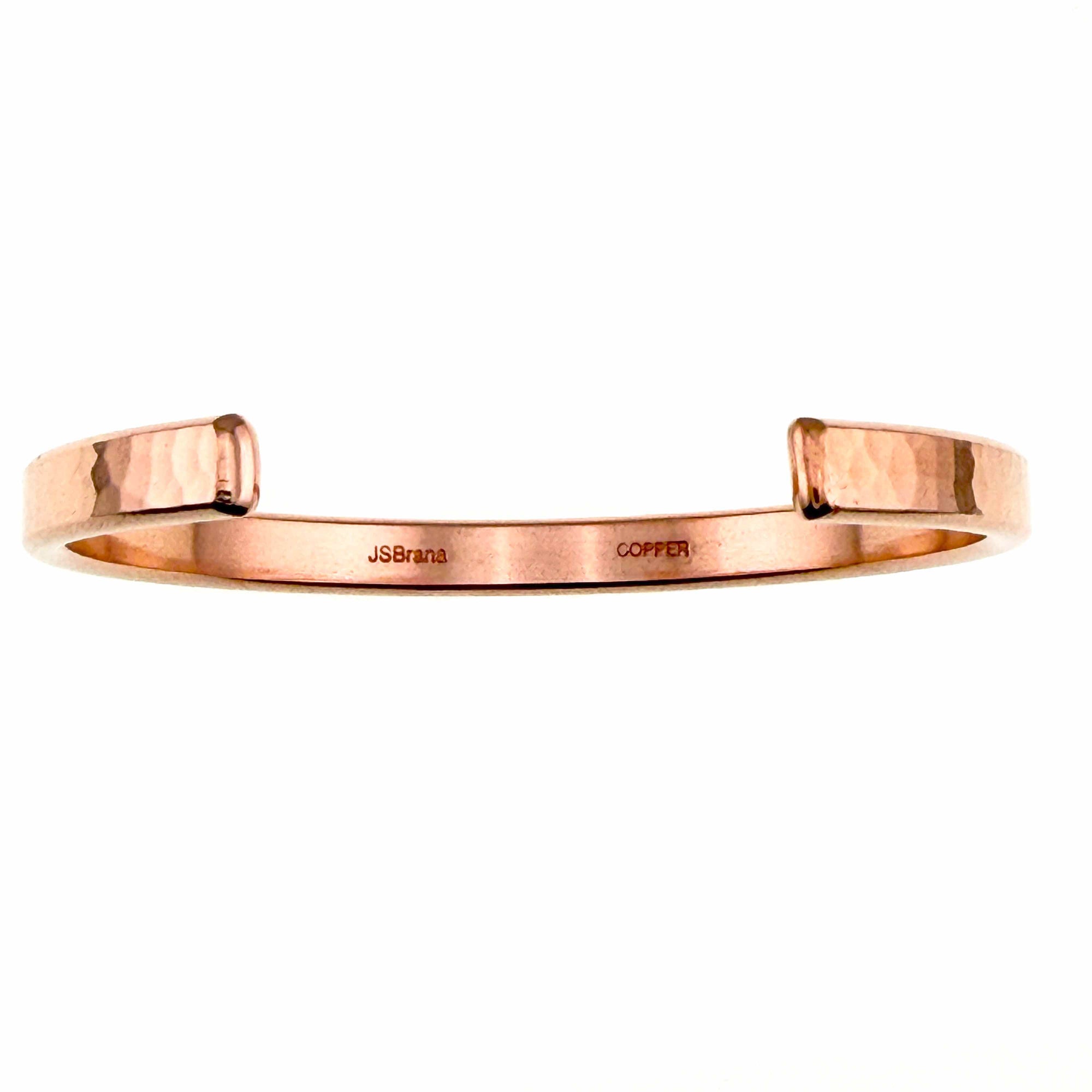Opening of 5mm Wide Hammered Copper Cuff Bracelet