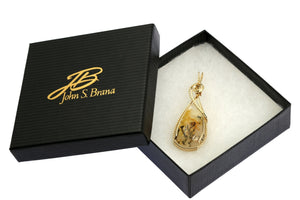 4 of 4: Dendritic Quartz 14K Gold-filled Wire Wrapped Pendant in a Black Gift Box with Gold Logo