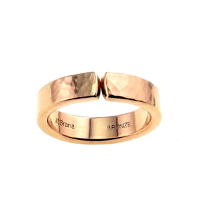 3 of 6: 6mm Hammered Bronze Cuff Ring with 'J.S. Brana' branding on a white background