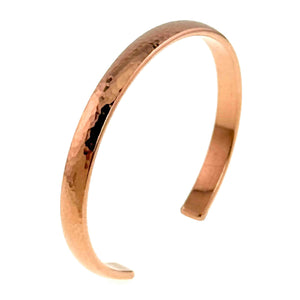1 of 9: 7mm Domed Hammered Copper Cuff Bracelet on a white background