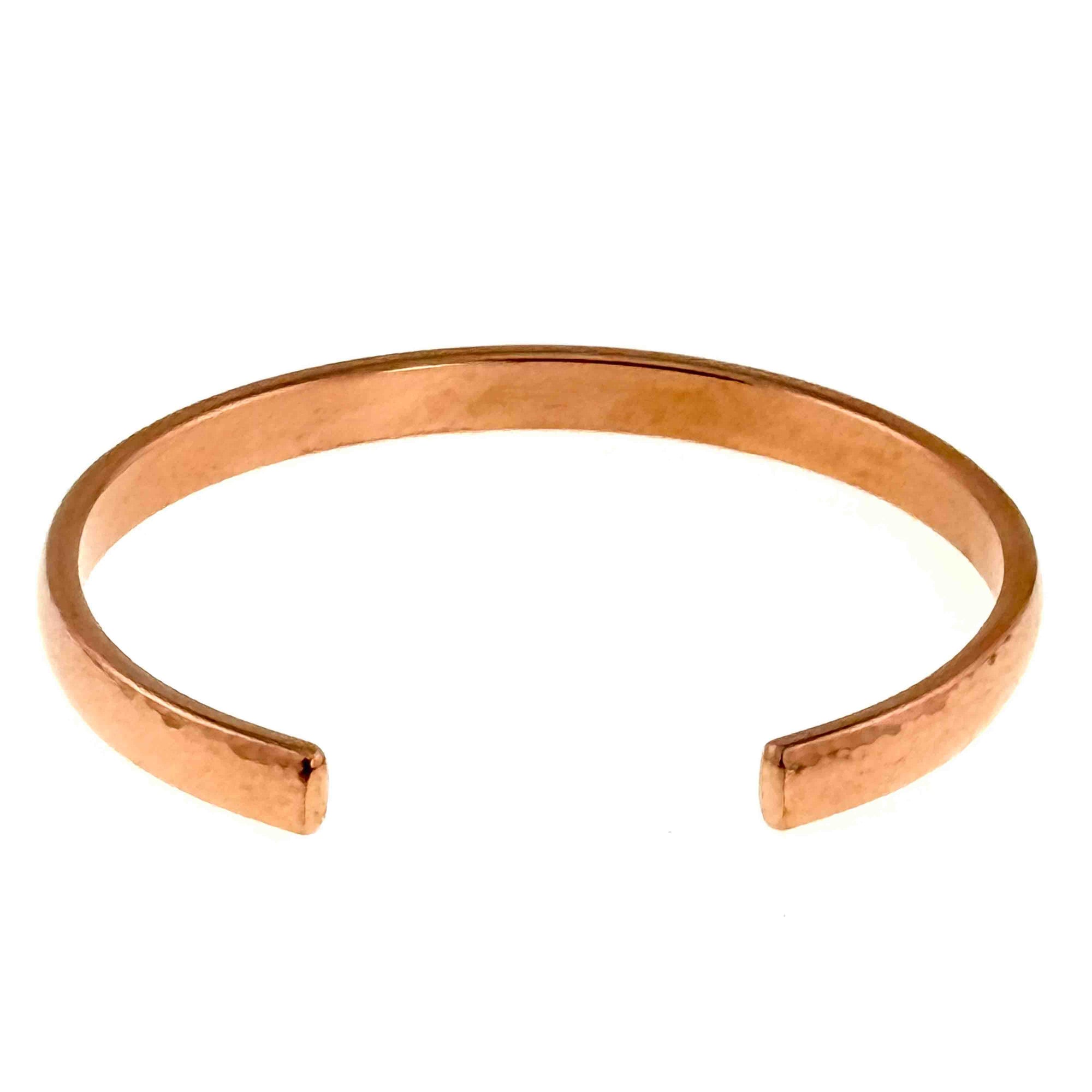 Opening of 7mm Domed Hammered Copper Cuff Bracelet