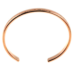 5 of 9: Shape of 7mm Domed Hammered Copper Cuff Bracelet on a White Background
