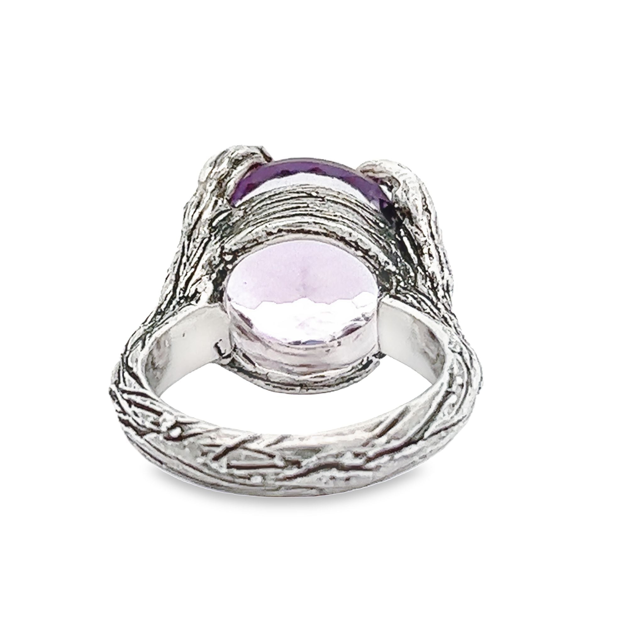 Back View of Amethyst Sterling Silver Cocktail Ring