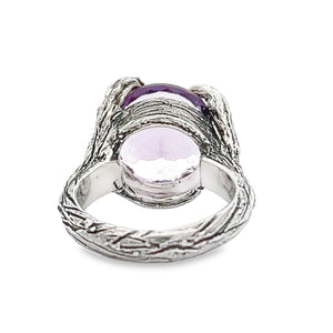 2 of 5: Back View of Amethyst Sterling Silver Cocktail Ring