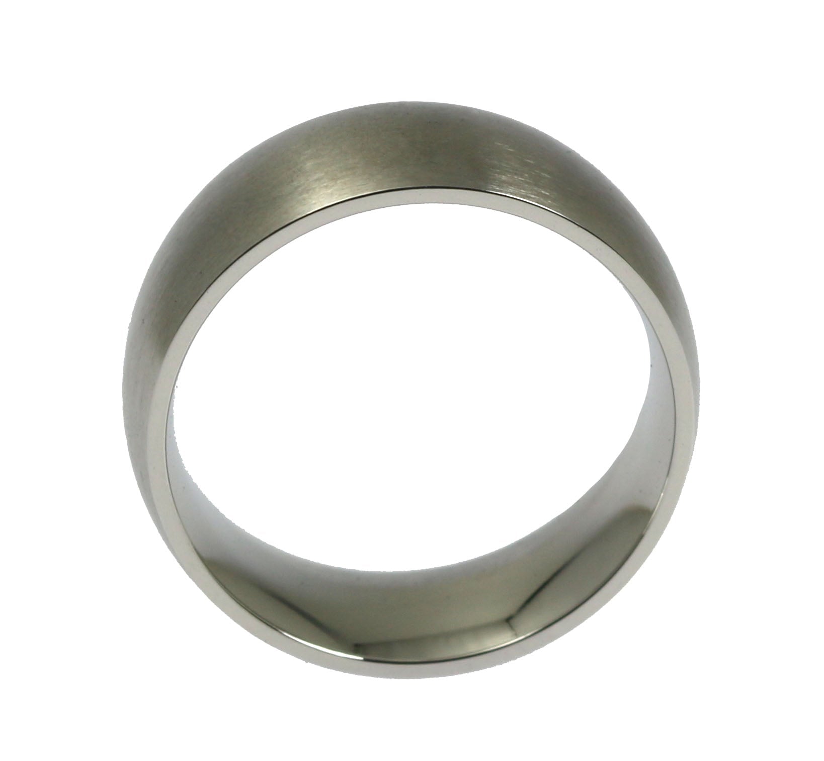 Shape of 8mm Brushed Comfort Fit Stainless Steel Men's Ring