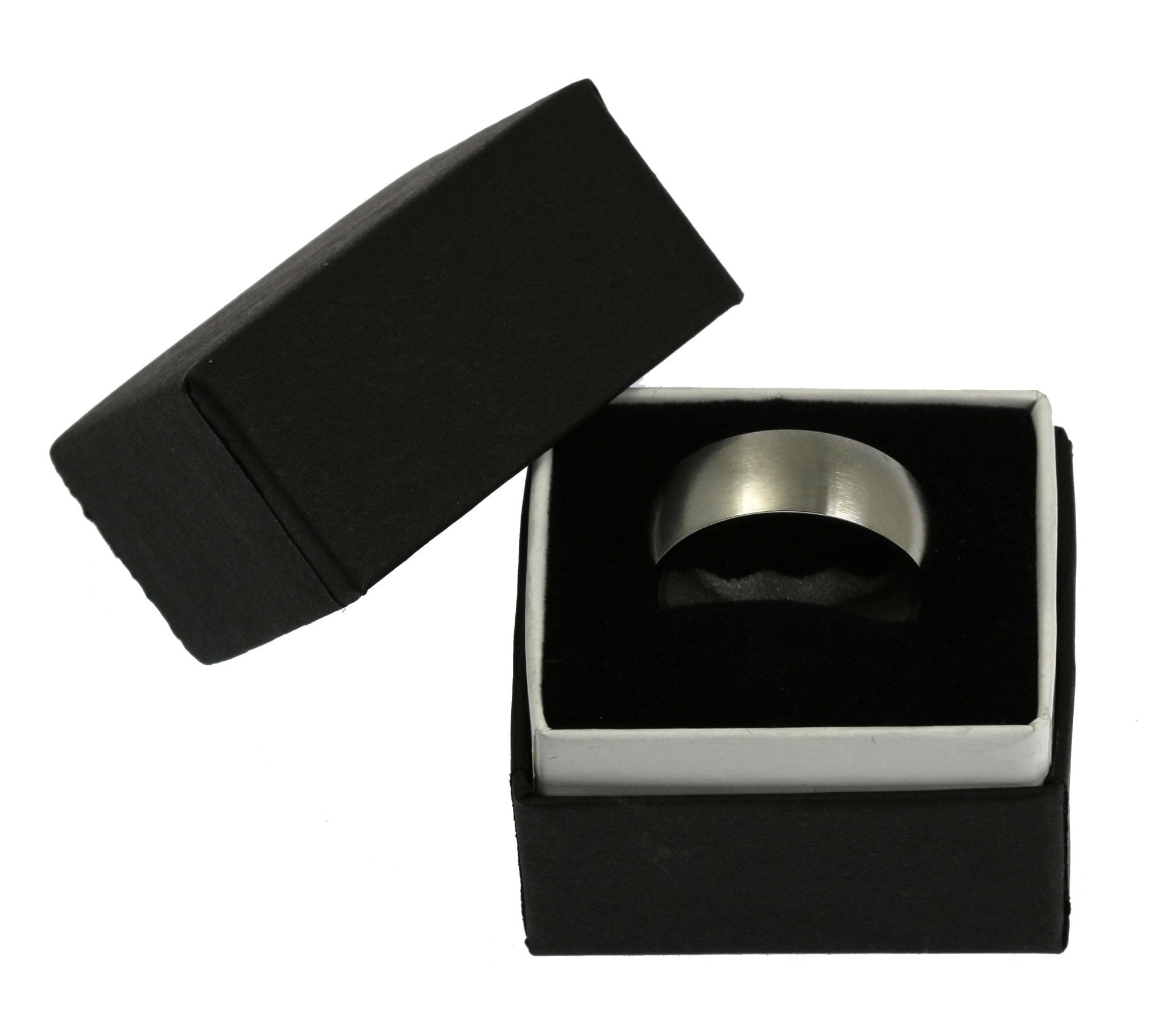 8mm Brushed Comfort Fit Stainless Steel Men's Ring in Box
