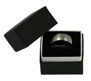 5 of 5: 8mm Brushed Comfort Fit Stainless Steel Men's Ring in a Black Gift Box