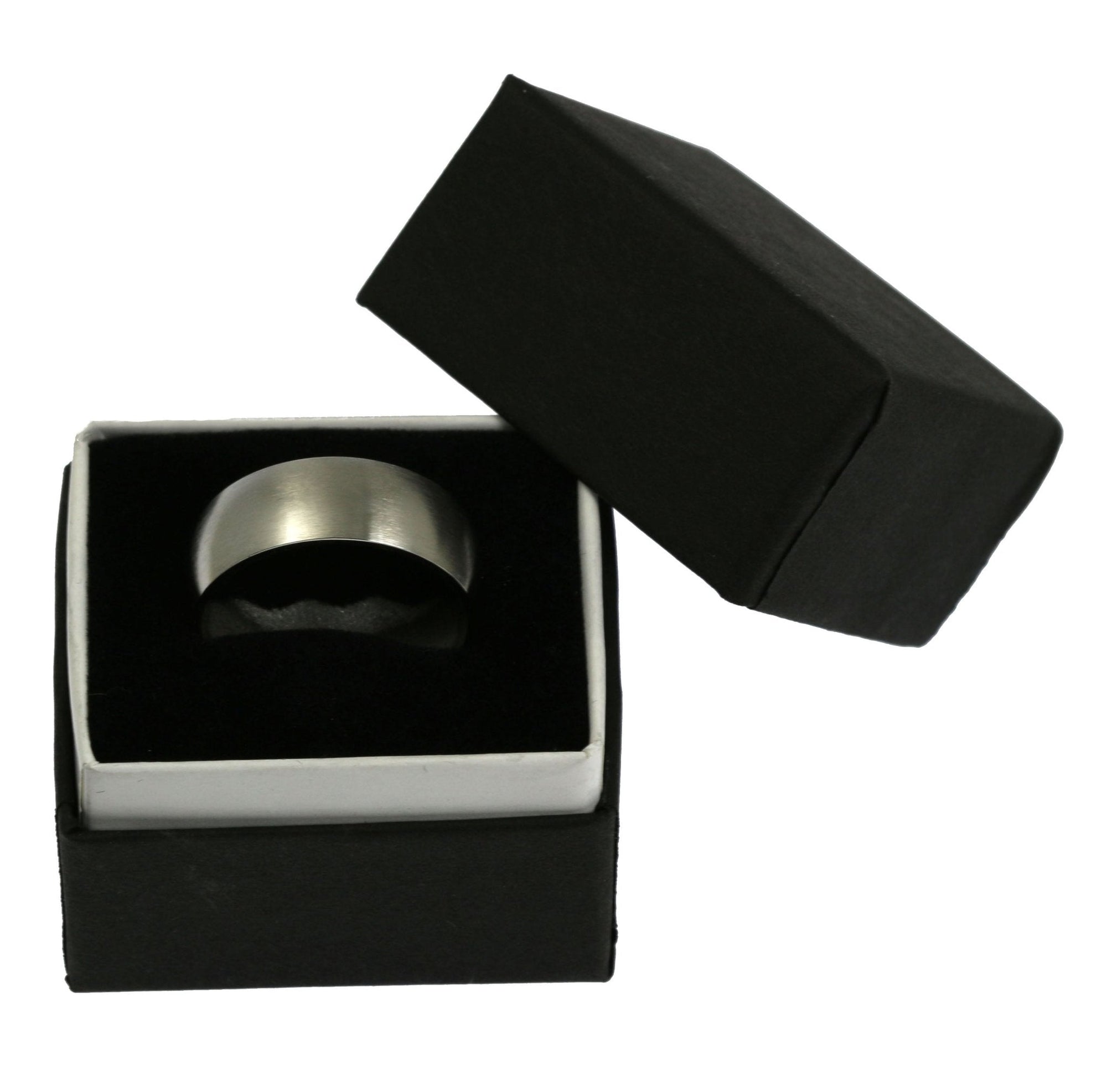 Boxed 8mm Brushed Comfort Fit Stainless Steel Men's Ring