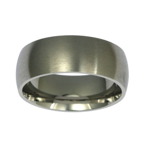 4 of 5: Top of 8mm Brushed Comfort Fit Stainless Steel Men's Ring