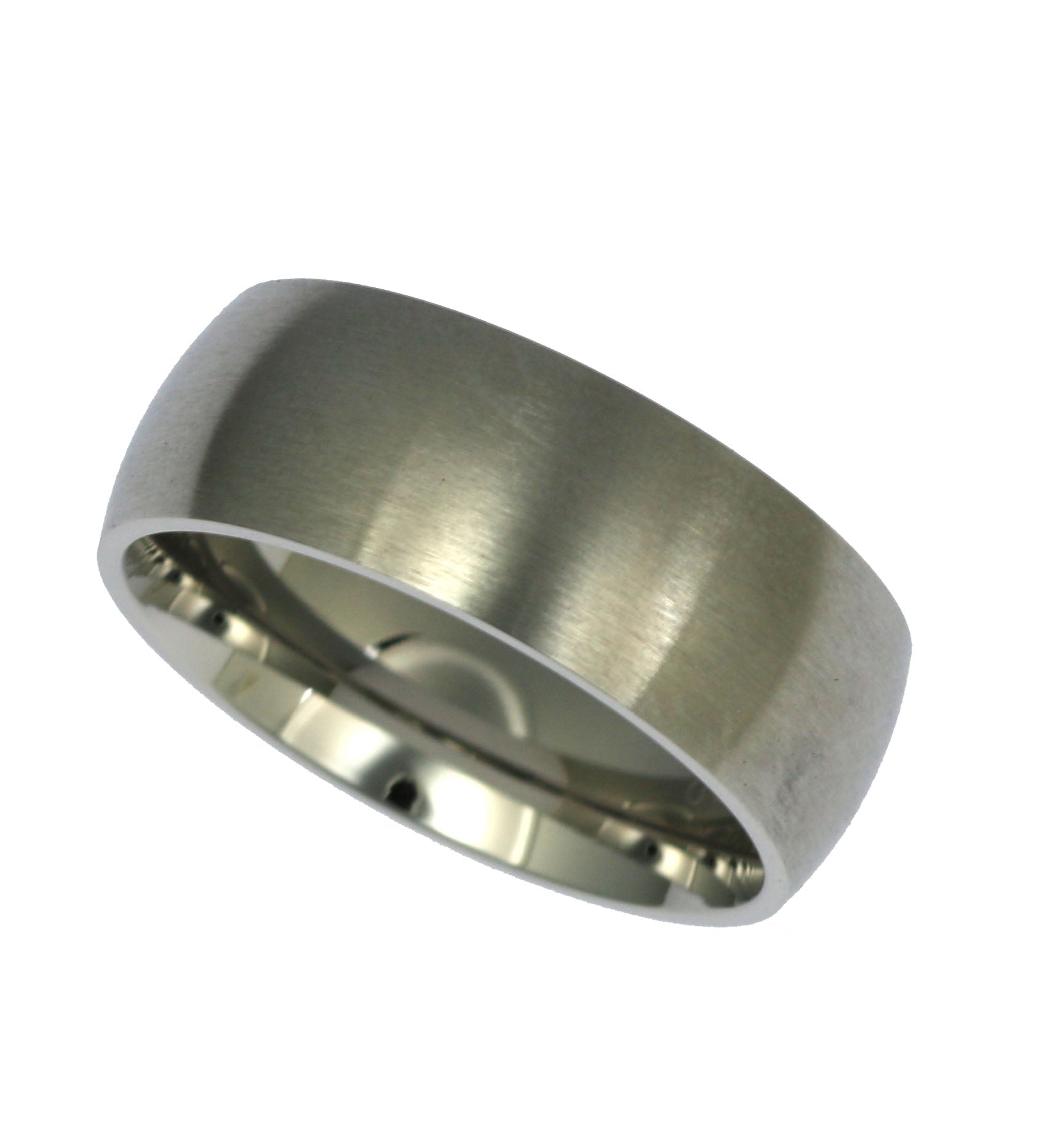 Finish of 8mm Brushed Comfort Fit Stainless Steel Men's Ring