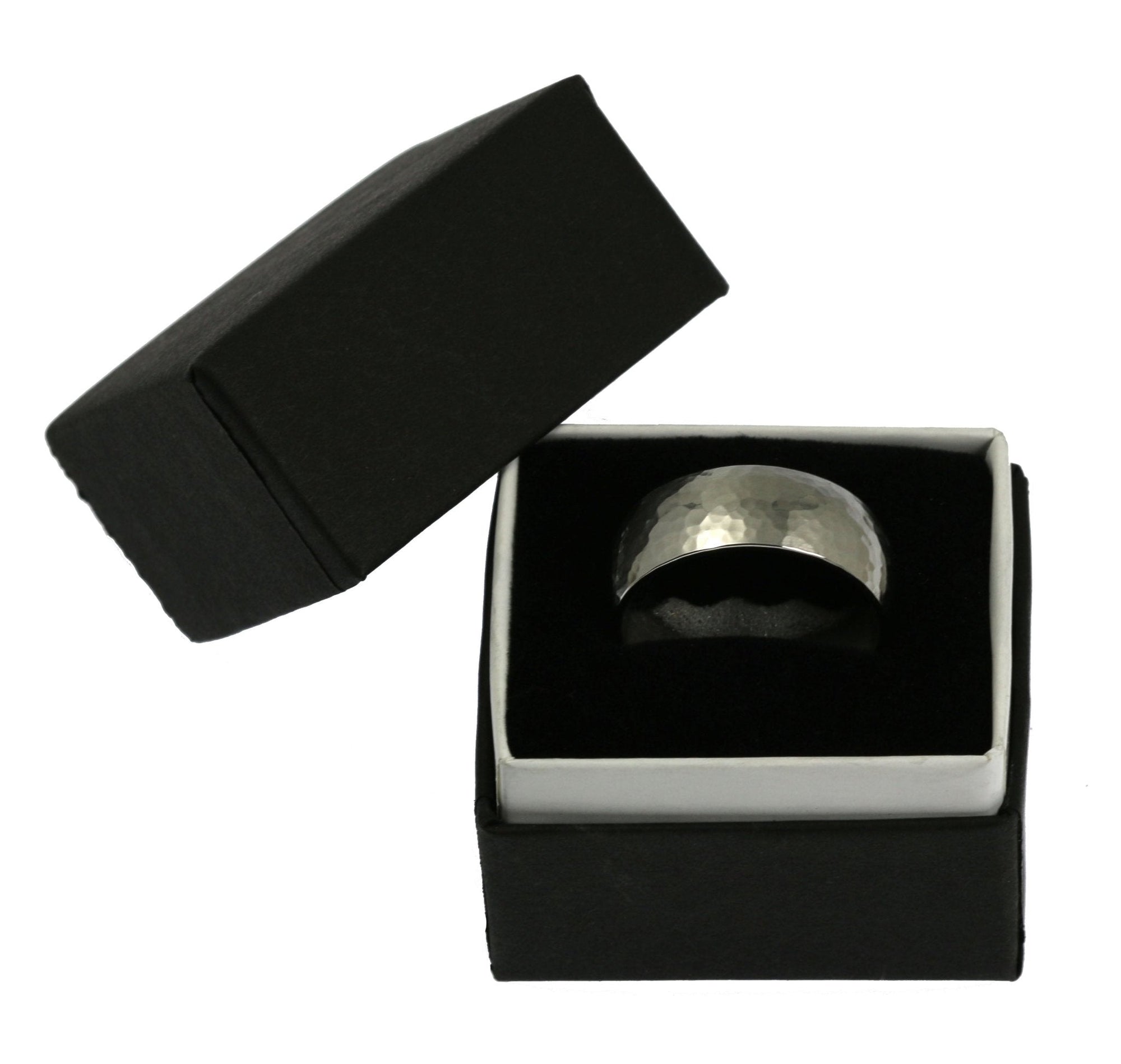 Boxed - 8mm Hammered Comfort Fit Stainless Steel Men's Ring