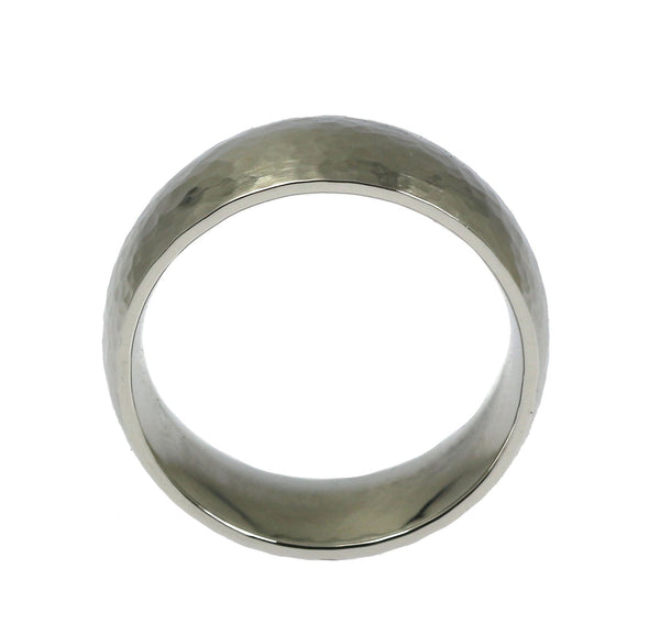 BUY 8mm Hammered Comfort Fit Stainless Steel Men's Ring - John S. Brana
