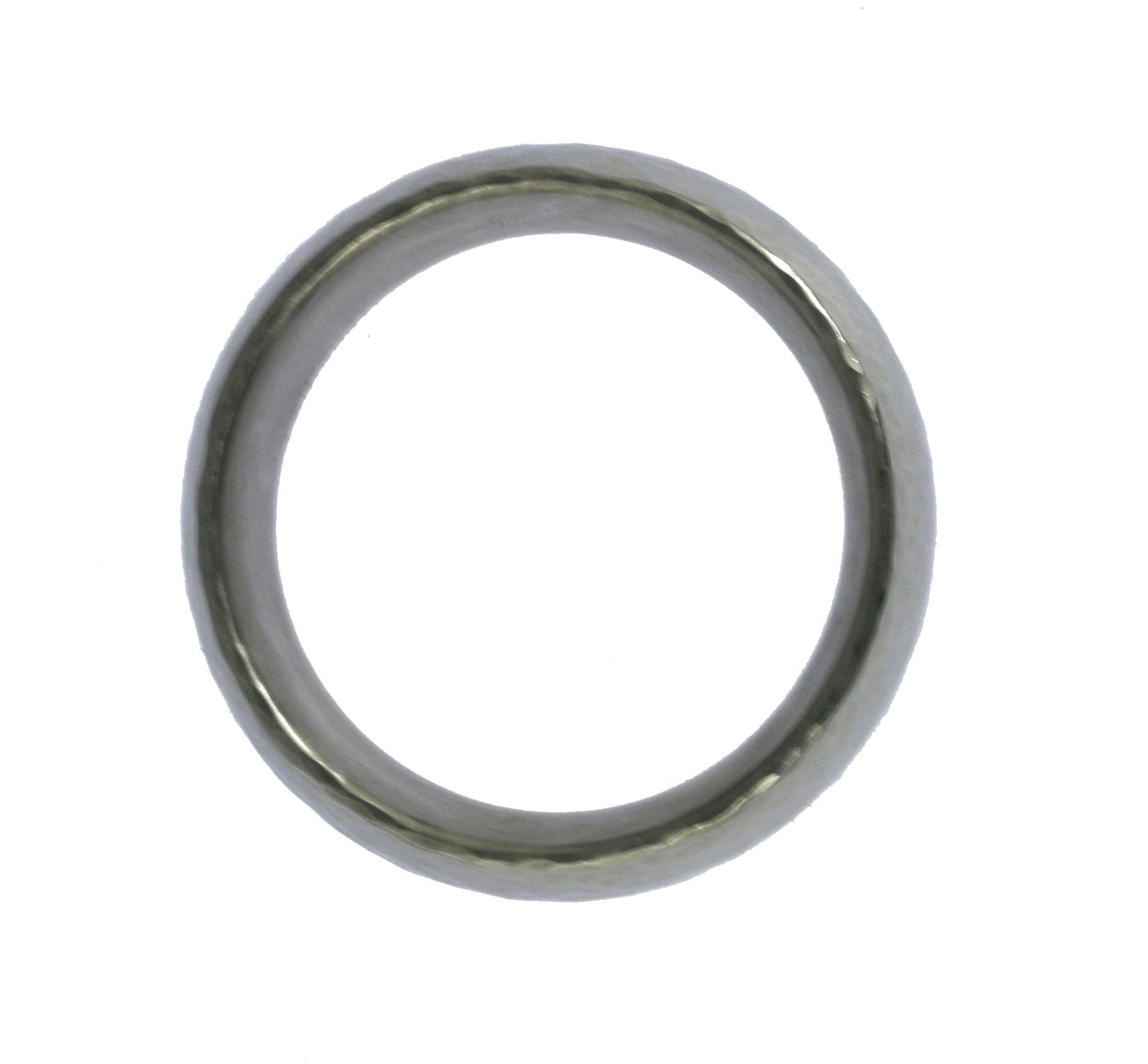8mm Hammered Domed Stainless Steel Men's Ring - Inside Ring