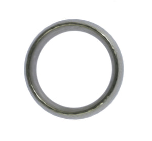 5 of 6: 8mm Hammered Domed Stainless Steel Men's Ring View of Inside Ring