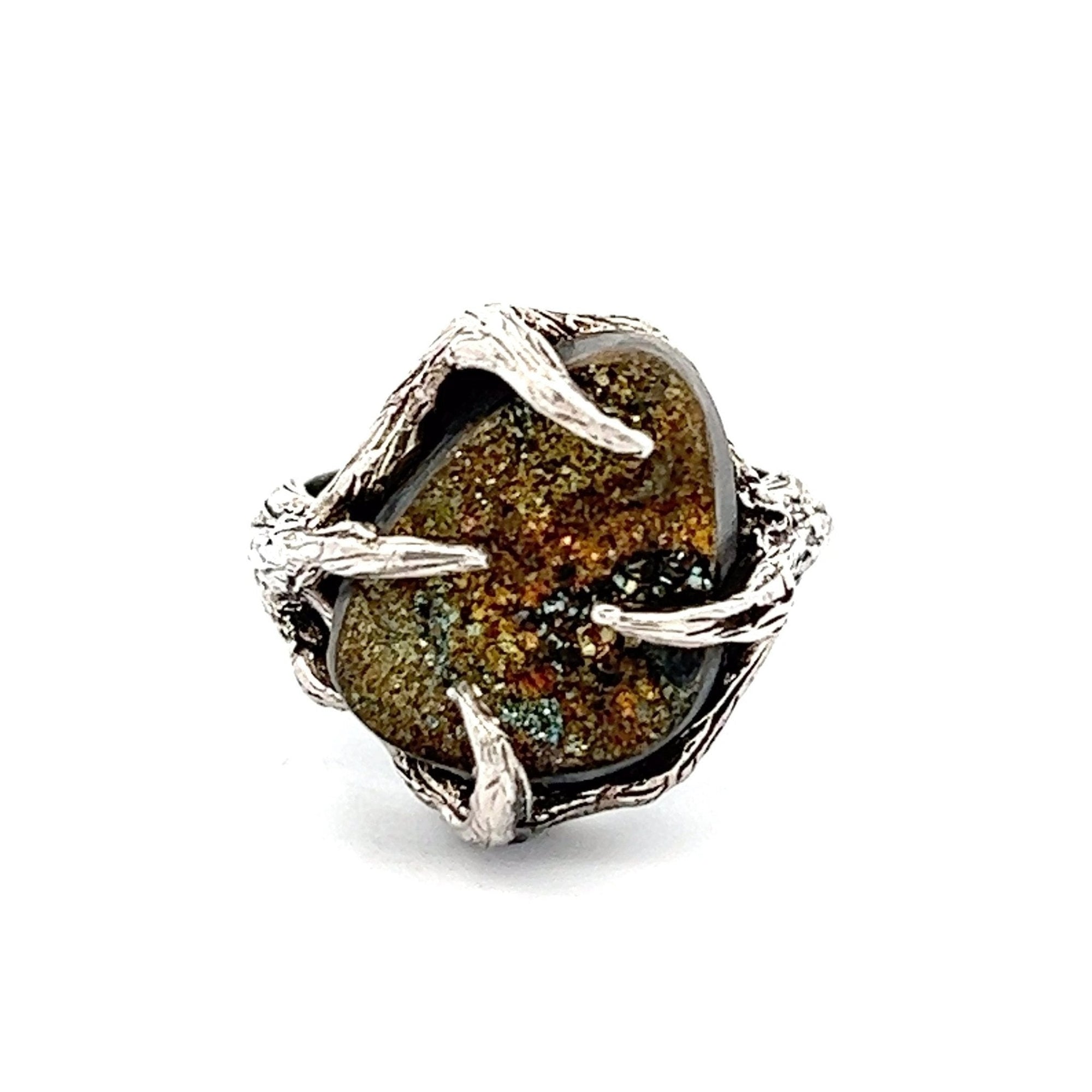 9 CT Pyrite Sterling Silver Tree Branch Ring