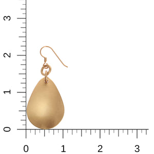 5 of 8: Brushed Bronze Medium Teardrop Earrings on Ruler for Size Dimensions