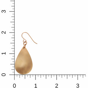 5 of 7: Brushed Bronze Teardrop Earrings on Ruler for Size Dimensions