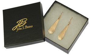 6 of 6: Bronze Bark Long Teardrop Earrings in Branded Black Gift Box