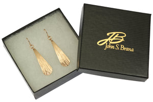 5 of 6: Gift Boxed Bronze Bark Long Teardrop Earrings