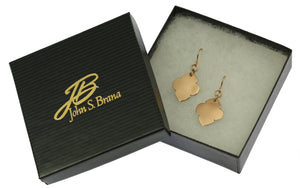 6 of 6: Boxed Brushed Bronze Quatrefoil Dangle Earrings