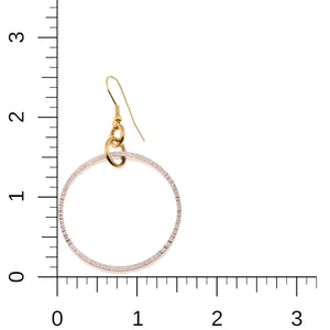 7 of 7: Chased Rim Aluminum Hoop Earrings on a Ruler for Size Dimensions