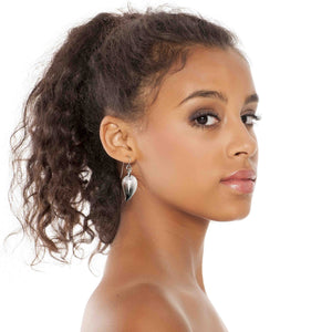 4 of 6: A Stylish Woman Wearing Chili Pepper Aluminum Drop Earrings 