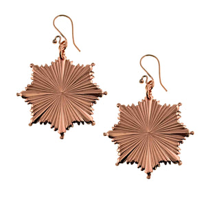 1 of 8: Christmas Starburst Copper Earrings on a white background