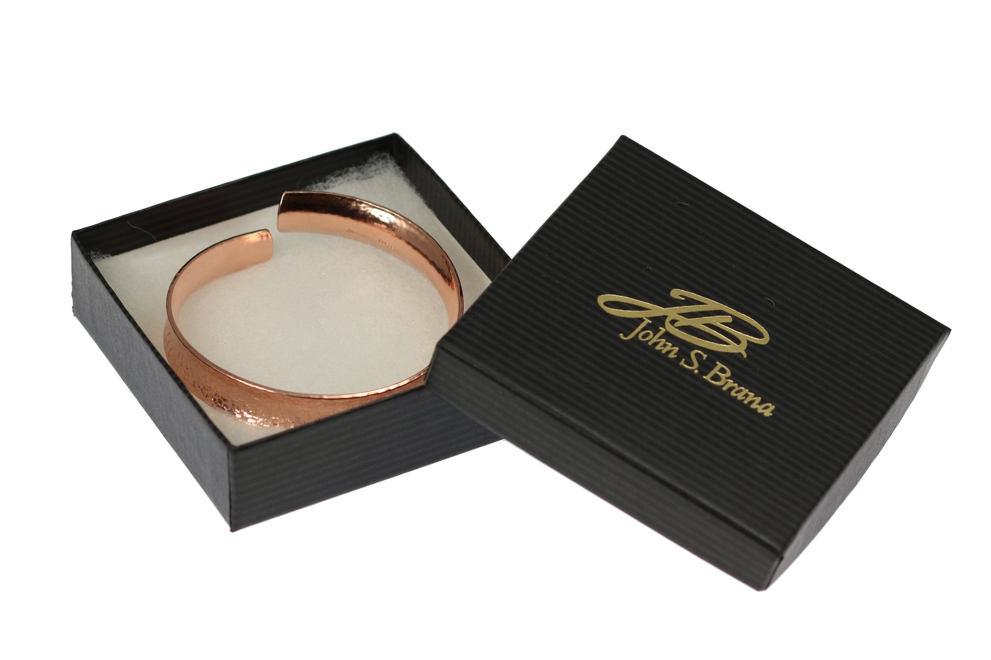 Anticlastic Texturized Copper Bangle Bracelet in a Black Gift Box with a Gold Logo