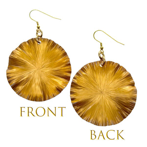 3 of 7: Large Light Orange Anodized Lily Pad Drop Earrings