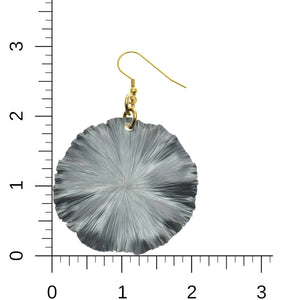 5 of 8: Large Lily Pad Anodized Aluminum Pewter Gray Leaf Earrings on Ruler for Size Dimensions