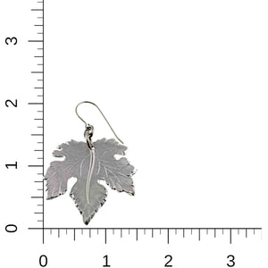 5 of 7: Large Maple Leaf Aluminum Dangle Earring on a ruler for scale
