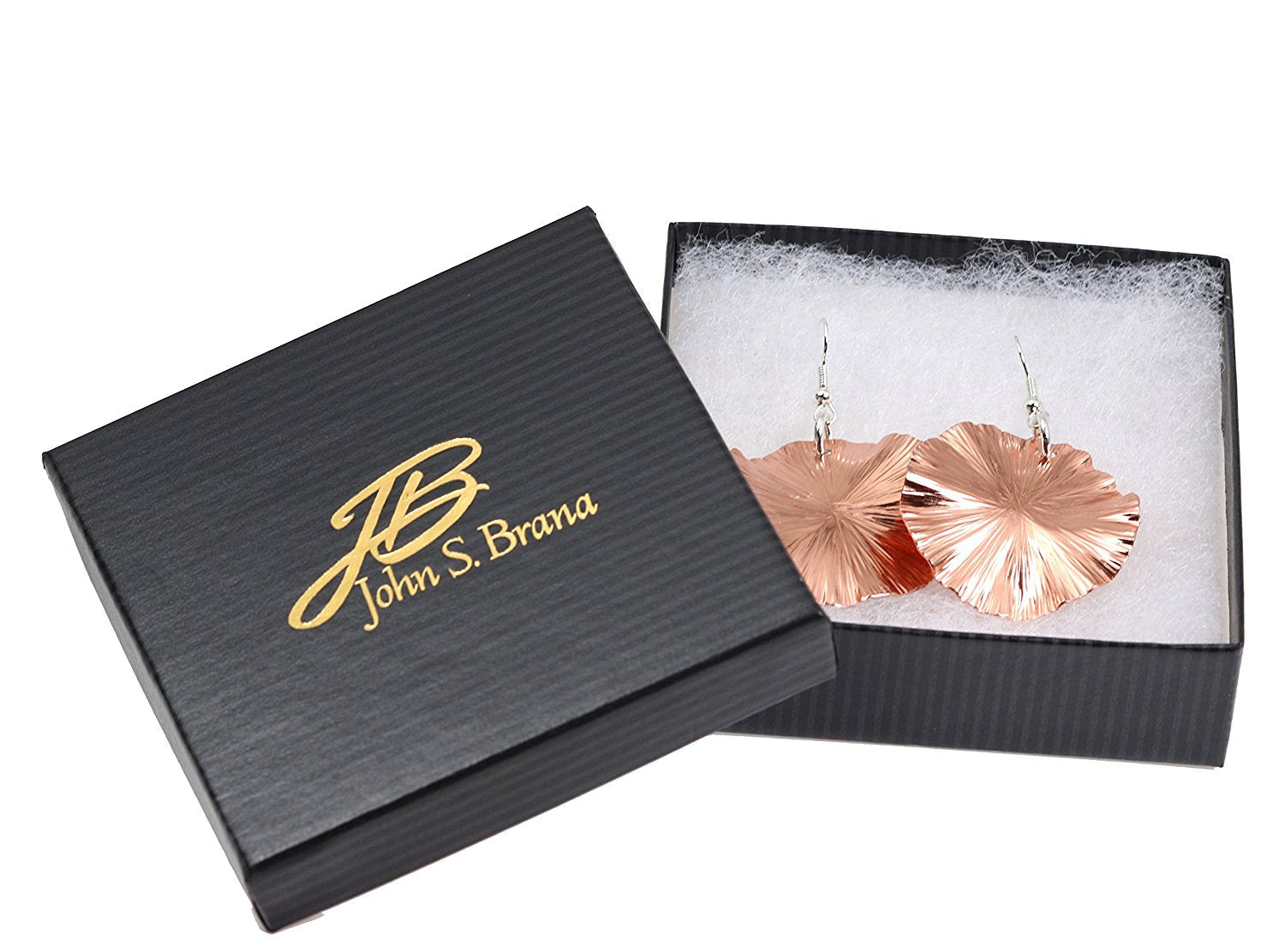 Gift Boxed Copper Lily Pad Earrings - Medium