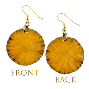 5 of 7: Front and Back Views of Medium Orange Anodized Aluminum Lily Pad Earrings