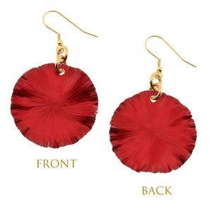 3 of 7: Medium Red Anodized Aluminum Lily Pad Earrings