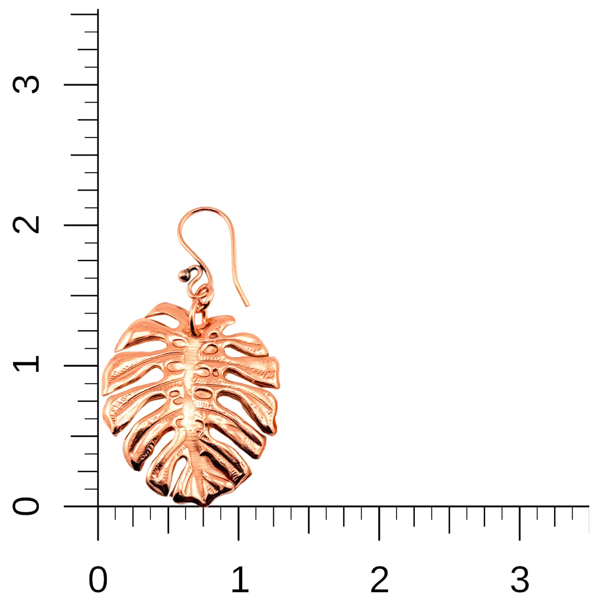 monstera plant earrings Monstera Copper Leaf Earrings