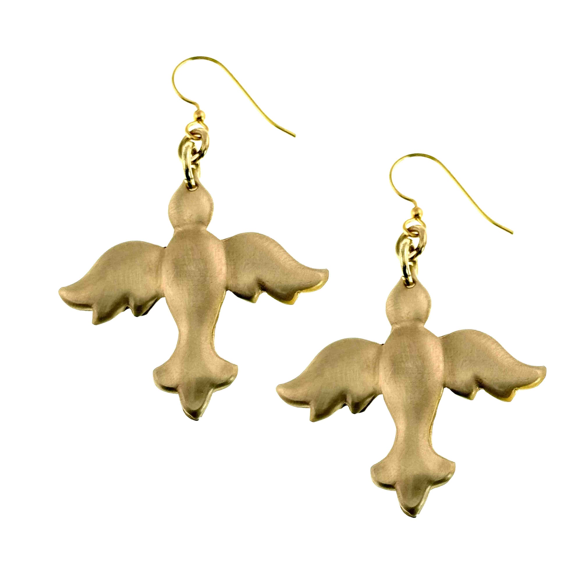 【AMBUSH】PEACE EARRING GOLD BUY Nu Gold Brass Peace Dove Dangle Earrings