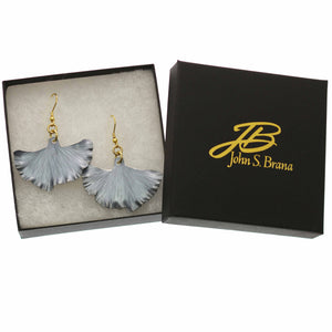 7 of 7: Pewter Gray Anodized Aluminum Medium Ginkgo Leaf Earrings