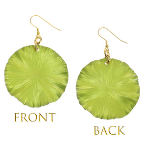 3 of 7: Sour Candy Apple Anodized Aluminum Large Lily Pad Earrings Front and Back Views