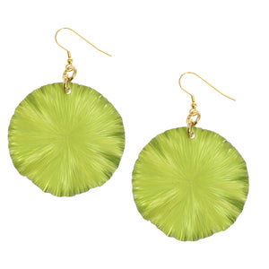 1 of 7: A Pair of Sour Candy Apple Anodized Aluminum Large Lily Pad Earrings on a White Background