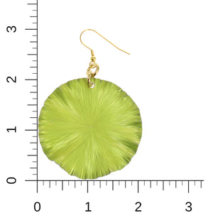 4 of 7: Sour Candy Apple Anodized Aluminum Large Lily Pad Earrings on a Ruler for Size Dimensions