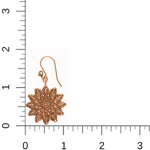 5 of 7: Starburst Mandala Copper Earrings on Rule for Size Dimensions
