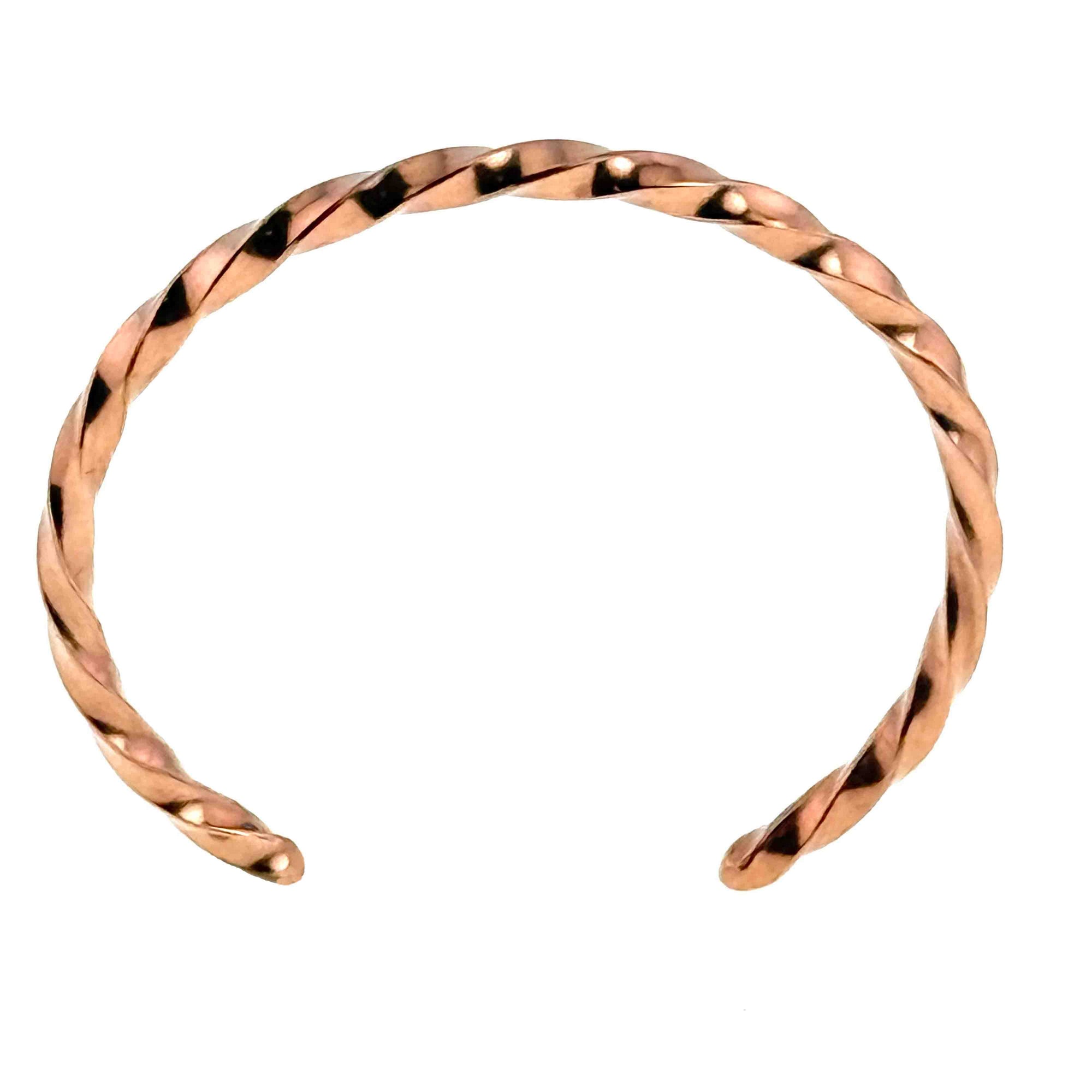 Shape of 3mm Twisted Copper Cuff Bracelet 