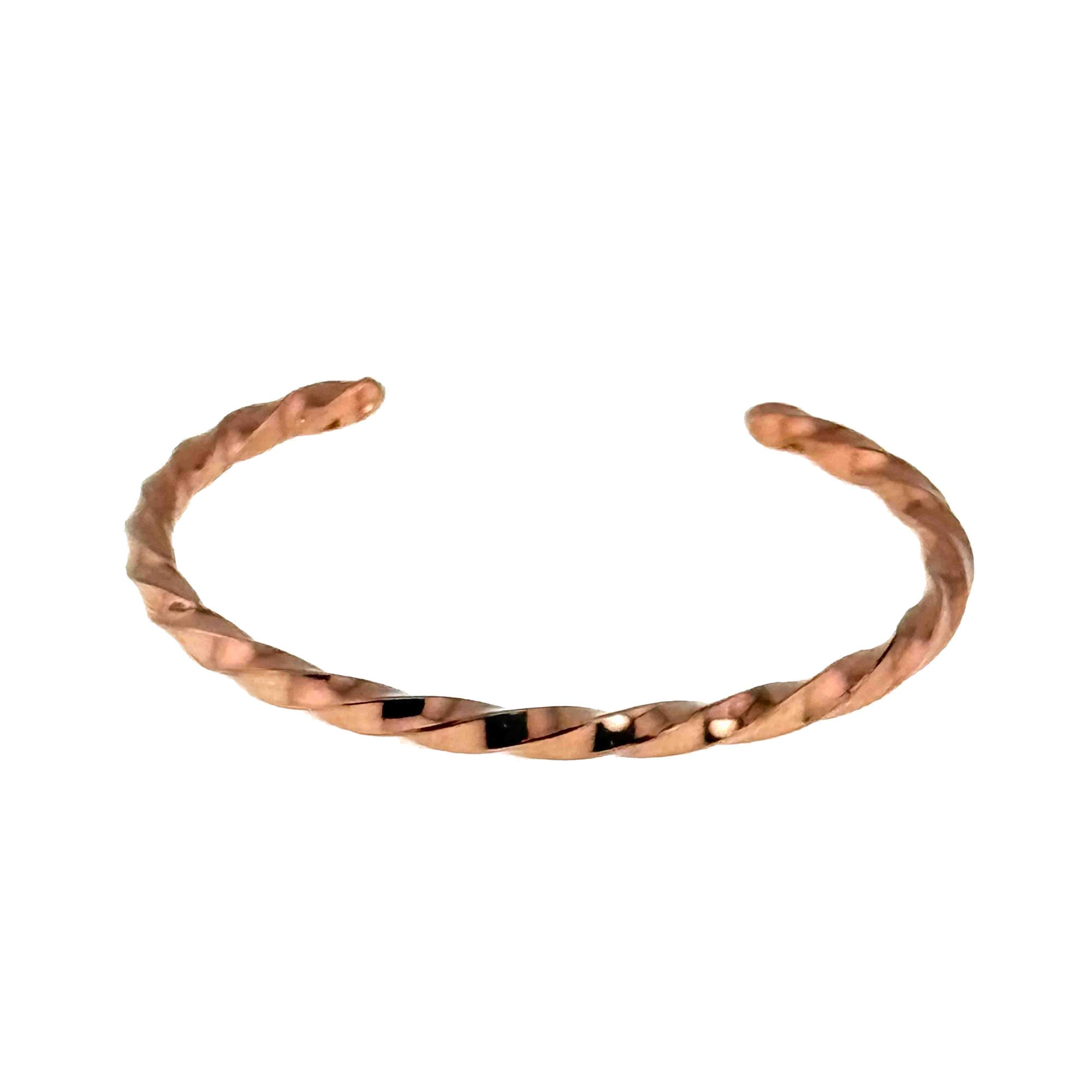 Detail of 3mm Twisted Copper Cuff Bracelet 